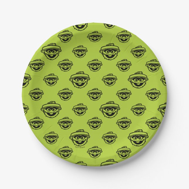 Prato De Papel Oscar the Grouch Green Pattern (Frente)