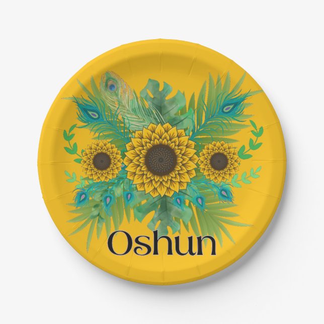 Prato De Papel Oshun Goddess Sunflower (Frente)