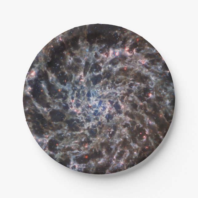 Prato De Papel Ossos da Galaxy IC5332 do JWST (Frente)