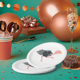 Prato De Papel Ostrich Running