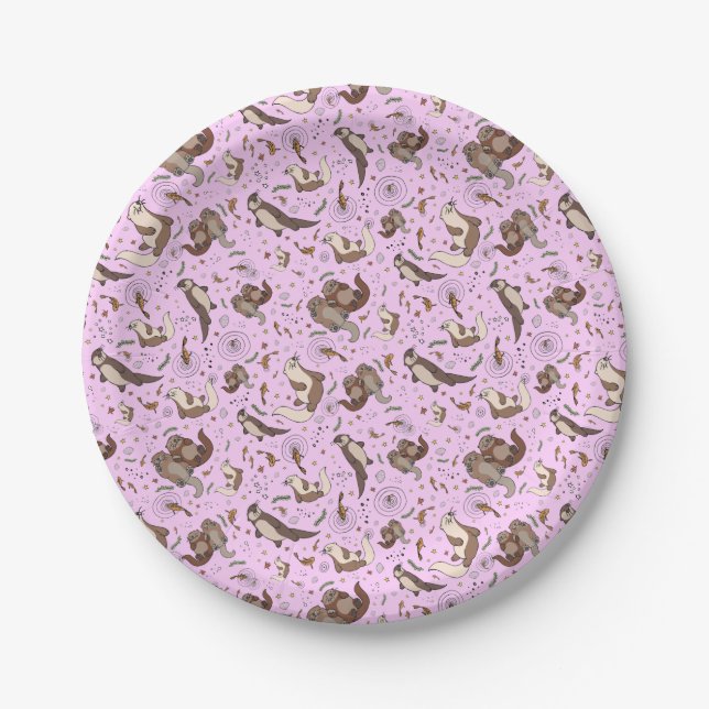 Prato De Papel Otters a Rosa (Frente)
