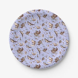 Prato De Papel Otters in Purple