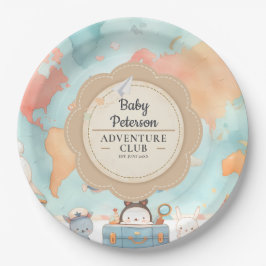 Prato De Papel Our Greatest Adventure Neutral Cute Baby Shower