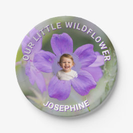 Prato De Papel Our Little Wildflower Purple Geranium Custom Photo