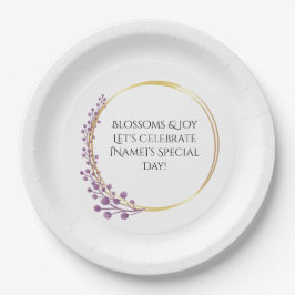 Prato De Papel Ouro Bloom Floral Festa de aniversário