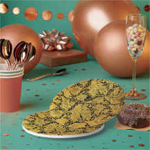 Ouro Floral Padrão Oriental Fllower