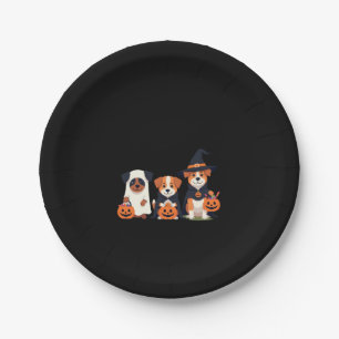 Prato De Papel Ouro Retriever Ghost Halloween Trick Ou Tratar Do