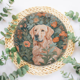 Prato De Papel Ouro Retriever no Estilo de William Morris