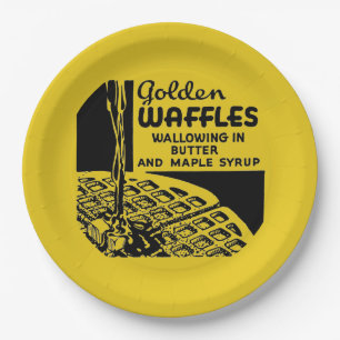 Prato De Papel Ouro Waffles Breakfast