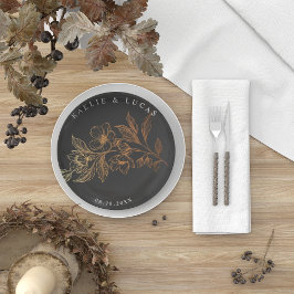 Prato De Papel "Ouros De Amor" | Casamento Negro