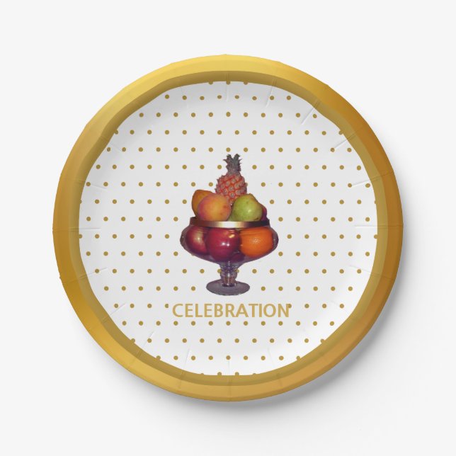 Prato De Papel OUROS e FRUTAS (Frente)
