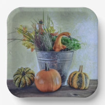 Outono ainda vive com abóboras, flores