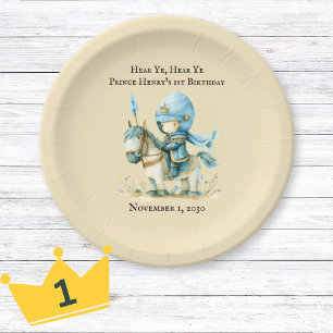 Prato De Papel Ouvir Ye primeiro aniversario medieval do Knight B