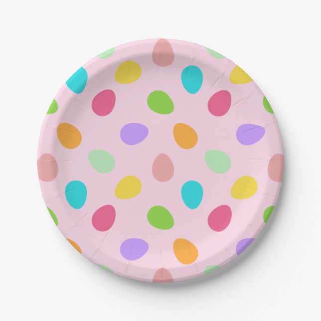 Prato De Papel Ovos Básicos Rosa (Frente)