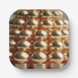 Prato De Papel Ovos de ouro e boa sorte