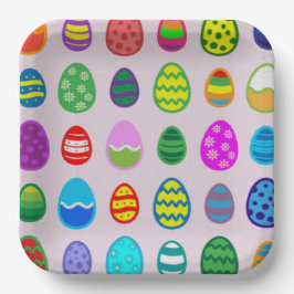Prato De Papel Ovos de Páscoa
