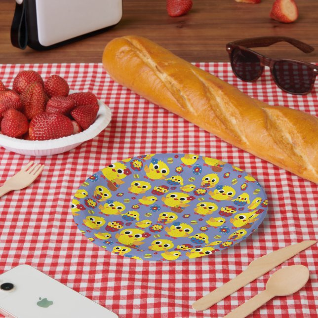Prato De Papel Ovos de Páscoa com Hatch Retroativo (Piquenique)