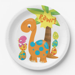 Prato De Papel Ovos de Páscoa de Dinossauro Personalizados para C