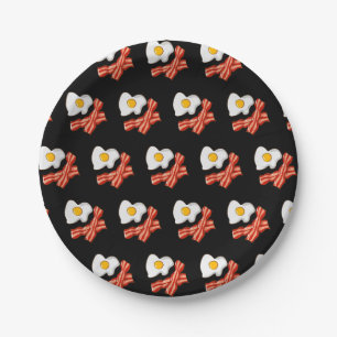 Prato De Papel Ovos Fritos Bacon Amantes da Comida Comida de Lanc