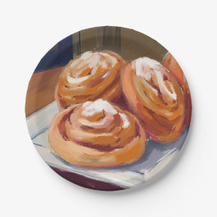 Prato De Papel Padaria de Pães de Canela Pintura