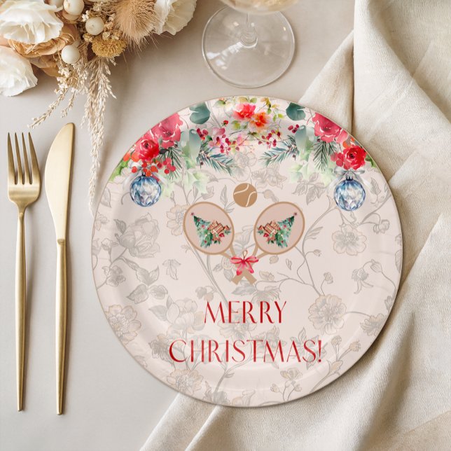 Prato De Papel Padel Themed Paper Plates – Festive Racquet Motif (Criador carregado)
