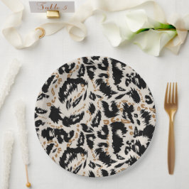 Prato De Papel Padrão Abstrato de Leopardo Africano Boêmio