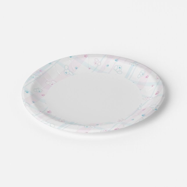 Prato De Papel Padrão bonito com cães (Inclinado)