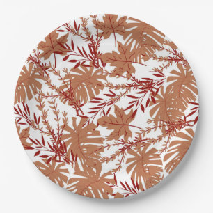 Prato De Papel Padrão Castanho Autumn Folhas Y2K