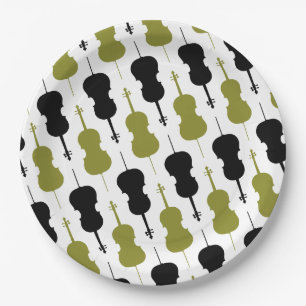 Prato De Papel Padrão Cello - Verde e Preto