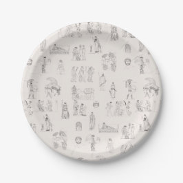 Prato De Papel Padrão clássico de história da Grécia na Grécia an