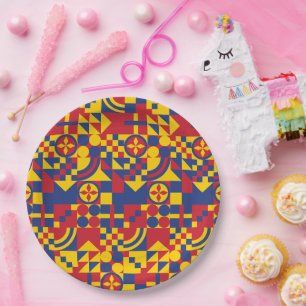 Prato De Papel Padrão Colorido do Sinalizador Colômbia