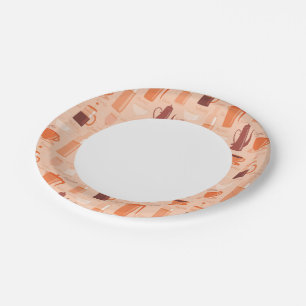 Prato De Papel Padrão com bebidas e texto