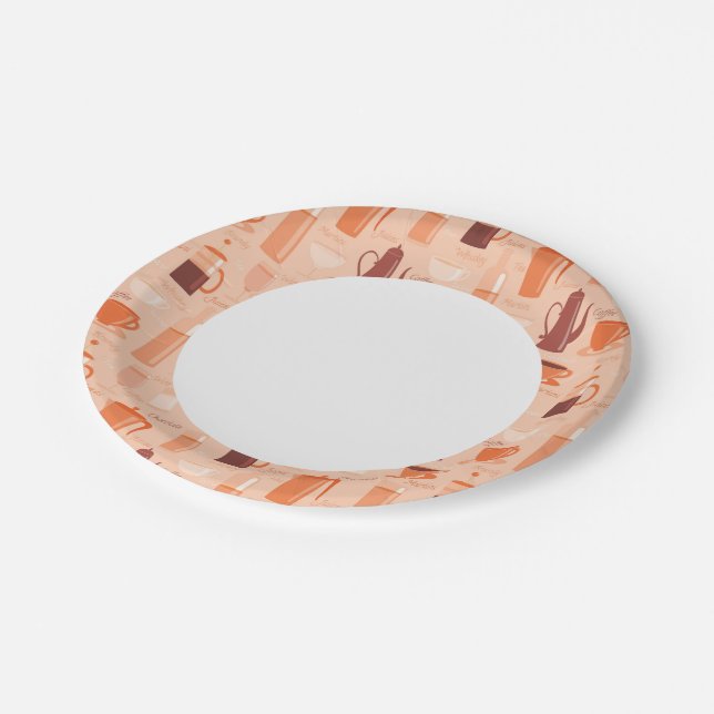 Prato De Papel Padrão com bebidas e texto (Inclinado)