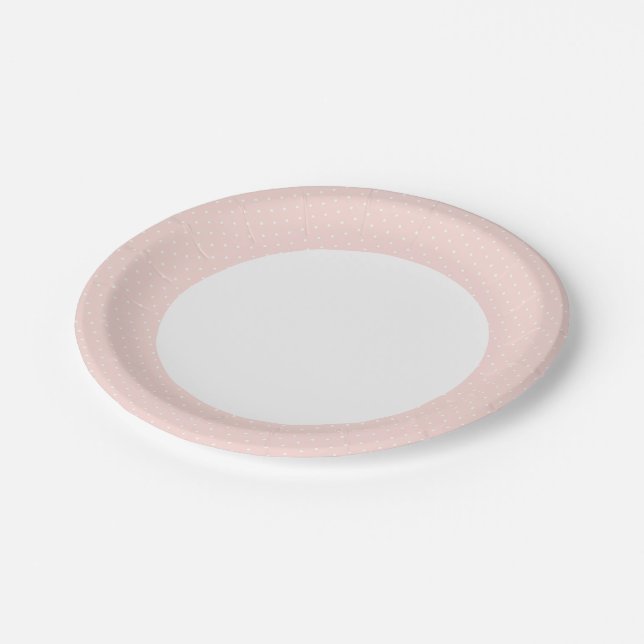 Prato De Papel Padrão com bolinhas 2 branco (Inclinado)