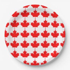 Prato De Papel Padrão da Folha de Bordo Vermelha do Canadá