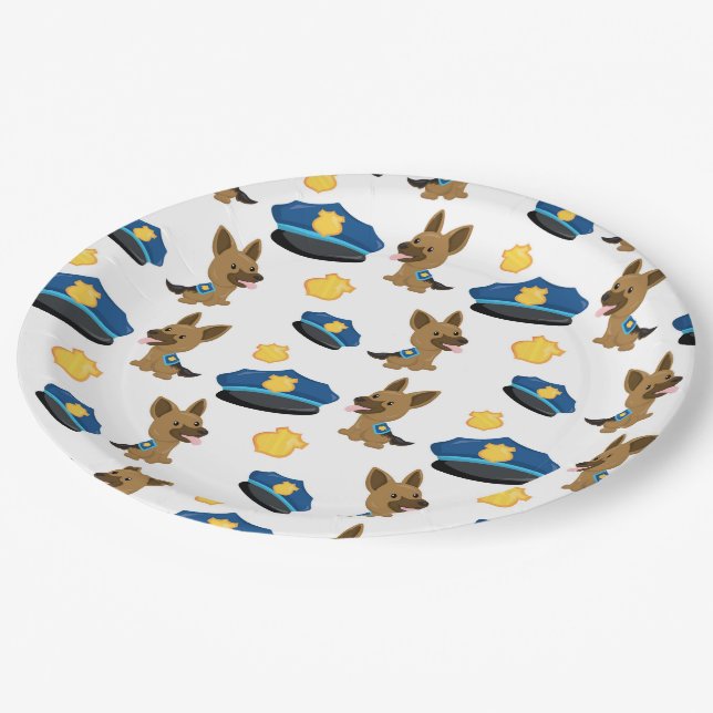 Prato De Papel Padrão da polícia (Inclinado)