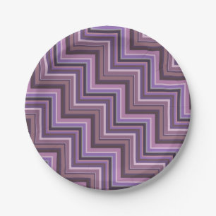 Prato De Papel Padrão das escadas das faixas de Mauve