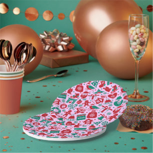 Prato De Papel Padrão de Abstrato de Natal moderno