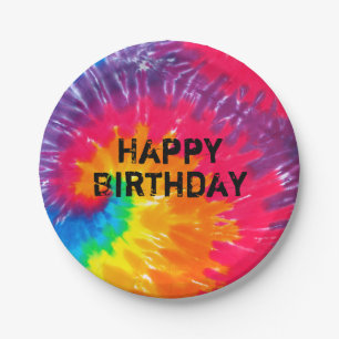 Prato De Papel padrão de abstrato do corante psicodélico selvagem