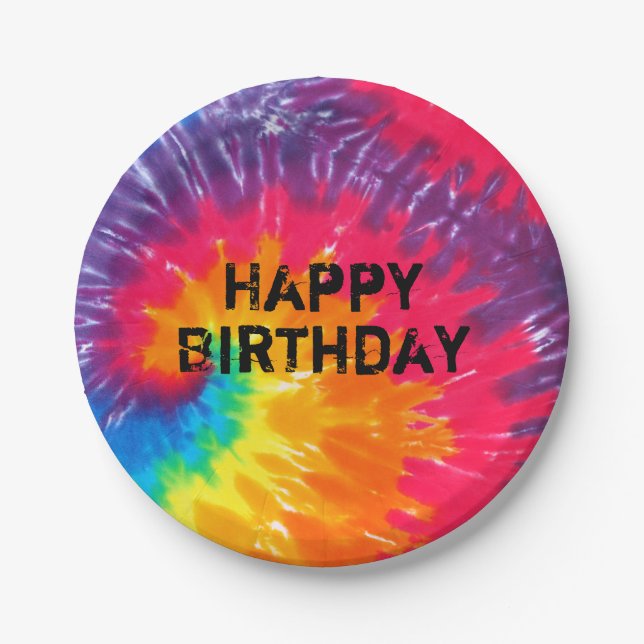 Prato De Papel padrão de abstrato do corante psicodélico selvagem (Frente)