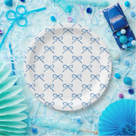 Prato De Papel Padrão de Arco de Aquarela Azul