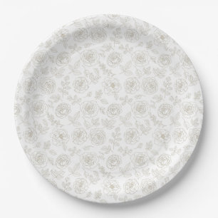 Prato De Papel Padrão de Arte de Linha Botânica Minimalista (4)