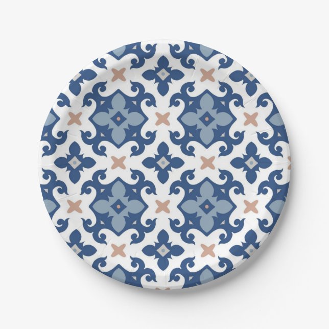 Prato De Papel Padrão de azulejos cerâmicos (Frente)