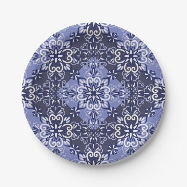 Prato De Papel Padrão de azulejos cerâmicos (Frente)