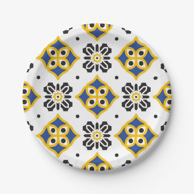 Prato De Papel Padrão de azulejos cerâmicos (Frente)
