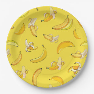Prato De Papel Padrão de Banana 4