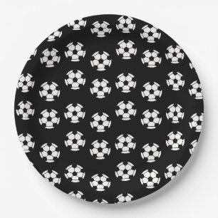 Prato De Papel Padrão de Bola de Futebol Engraçado