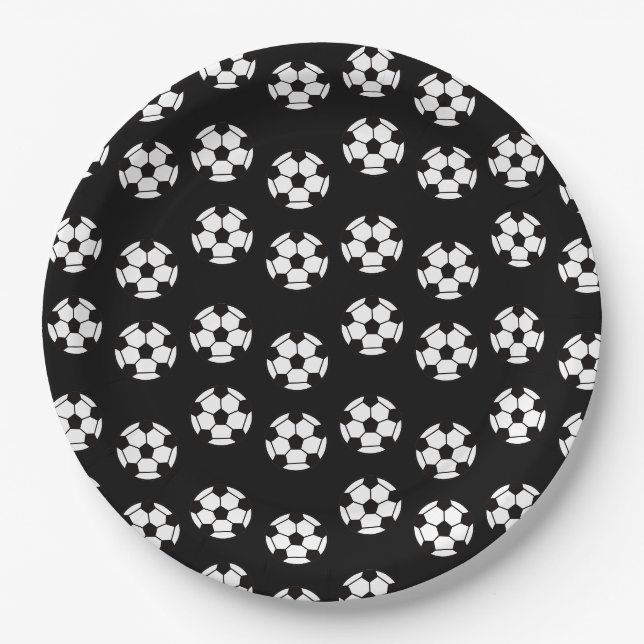 Prato De Papel Padrão de Bola de Futebol Engraçado (Frente)