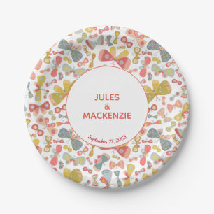 Prato De Papel Padrão de Borboleta Gráfico de Pastel Moderno