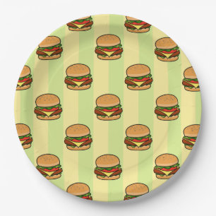 Prato De Papel Padrão de Burger
